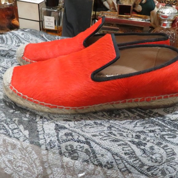 Celine Shoes - CELINE PARIS Calf Red Suede loafers espadrilles flats slip-ons slippers sz 36 6